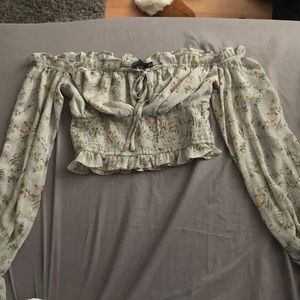 Chiffon Floral bardot top